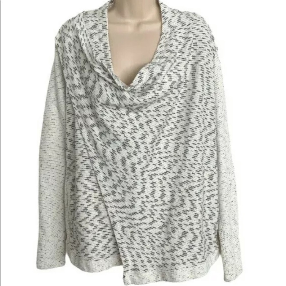 Lucky Brand Sweater Drape Front Wrap Knit Jacket